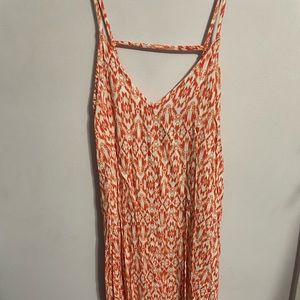 Orange and white floral dress